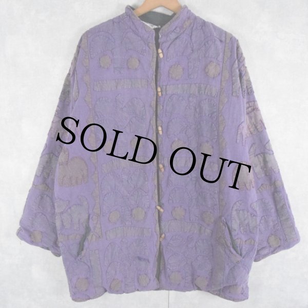 サイズ表記不明珍品 80s 90s ビンテージ  ネイティブ 民族柄 ダックジャケット 紫