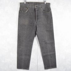 画像1: 90's Levi's 501 USA製 ブランクタブ ブラックデニムパンツ W34 (1)