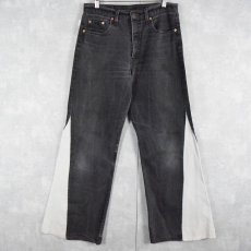 画像1: 90's EURO Levi's 615 リメイク ブラックフレアデニム W32 (1)