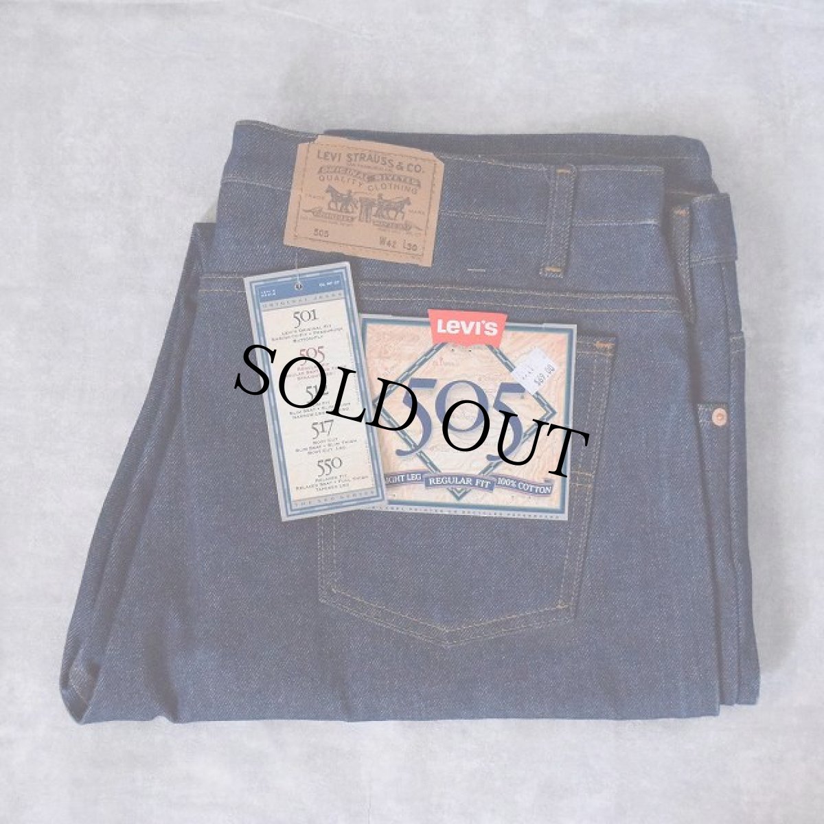 画像1: 90's Levi's 505 USA製 デニムパンツ フラッシャー付きDEADSTOCK W43 (1)