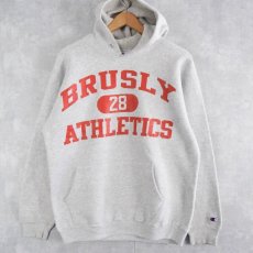 画像1: Champion USA製 "BRUSLY ATHLETIC" スウェットフーディー L (1)