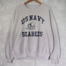 画像1: 90's USNAVY SEABEES プリントスウェット XL (1)