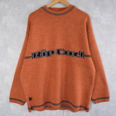 画像1: EURO RIP CURL FRANCE製 サーフブランドロゴ スキーニットセーター L (1)