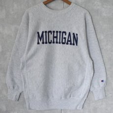 画像1: 90's Champion REVERSE WEAVE USA製 "MICHIGAN" プリントスウェット XL (1)