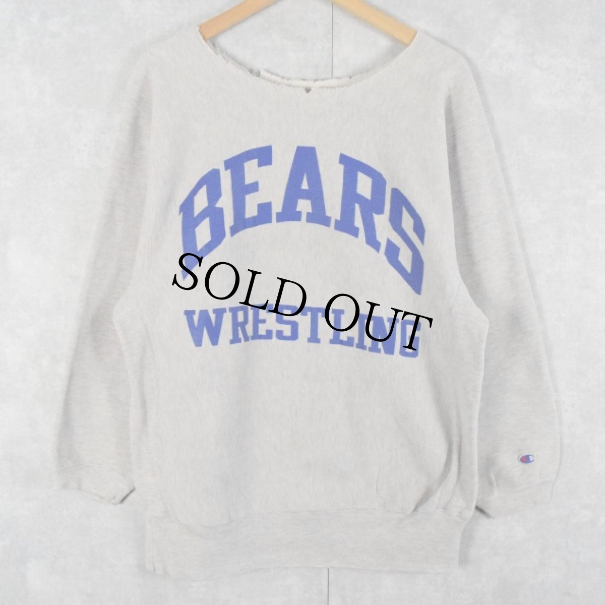 画像1: Champion REVERSE WEAVE "BEARS WRESTLING" カットオフプリントスウェット (1)