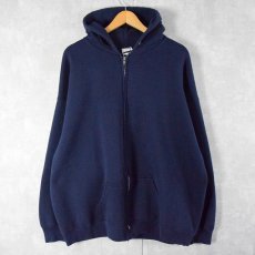 画像1: 90's TULTEX USA製 無地スウェットジップパーカー 3XL NAVY (1)