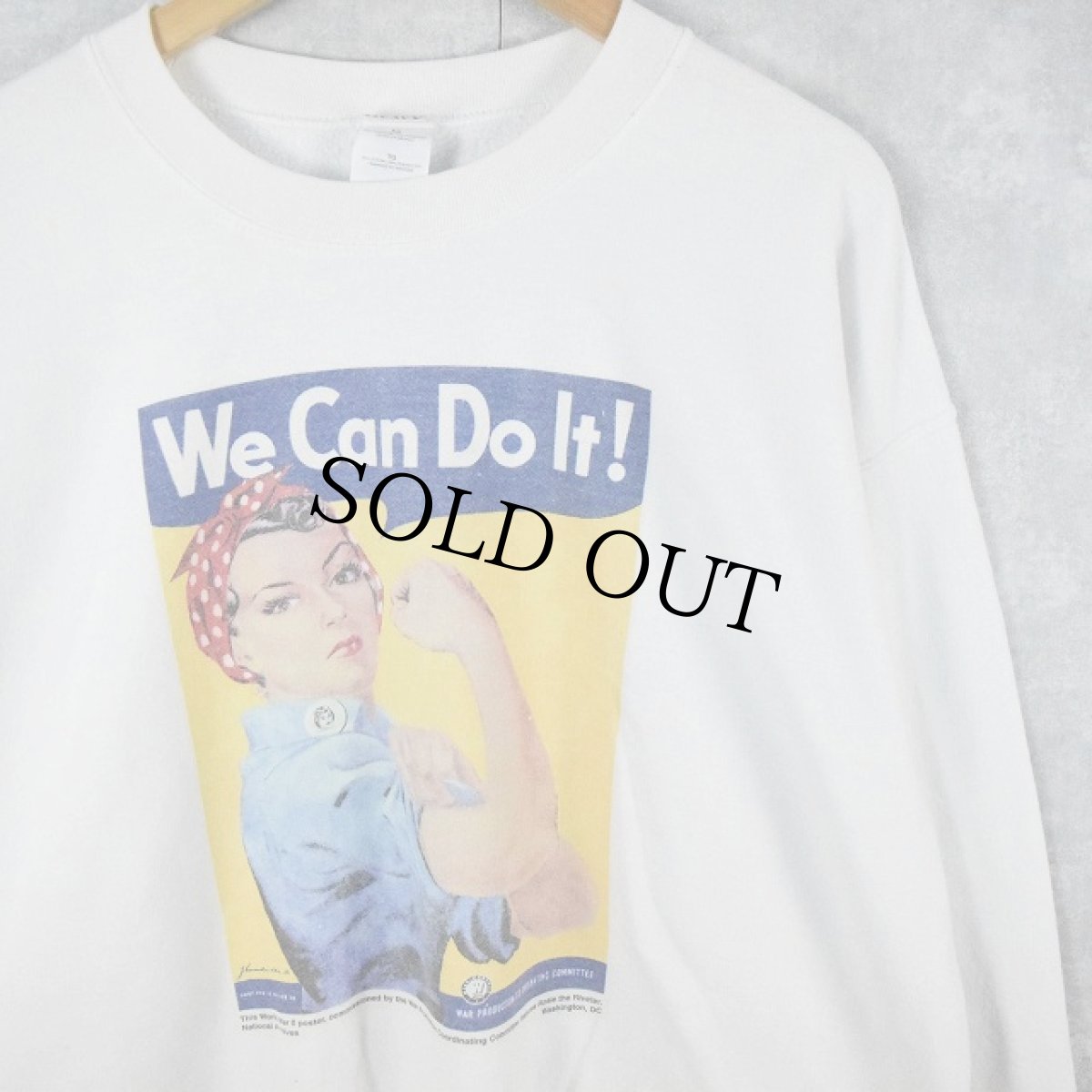 画像1: 2000's "We Can Do It!" 第二次世界大戦 ポスタープリントTシャツ XL (1)