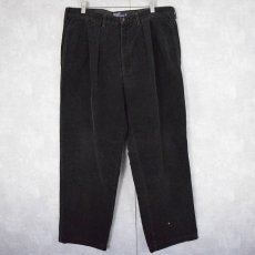 画像1: POLO Ralph Lauren ツータック 太畝コーデュロイパンツ BLACK W36 (1)