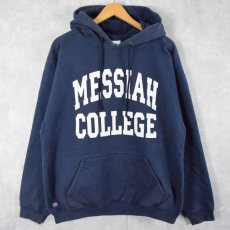 画像1: 90's USA製 "MESSIAH COLLEGE" プリントラグランスウェット L (1)