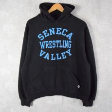 画像1: 00's RUSSELL ATHLETIC "SENECA VALLEY" プリントスウェットフーディー BLACK L (1)