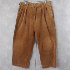 画像1: 90's POLO Ralph Lauren USA製 "POLO CORDS" ツータック 太畝コーデュロイパンツ W33 (1)