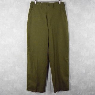 Vintage 50s sanforized グリーン ウールパンツ ユーロ古着-