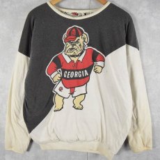 画像1: 80〜90's GEORGIA BULLDOGS 中綿入り リバーシブルスウェット (1)