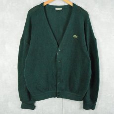 画像1: 80's LACOSTE FRANCE製 ウールニットカーディガン SIZE4 (1)