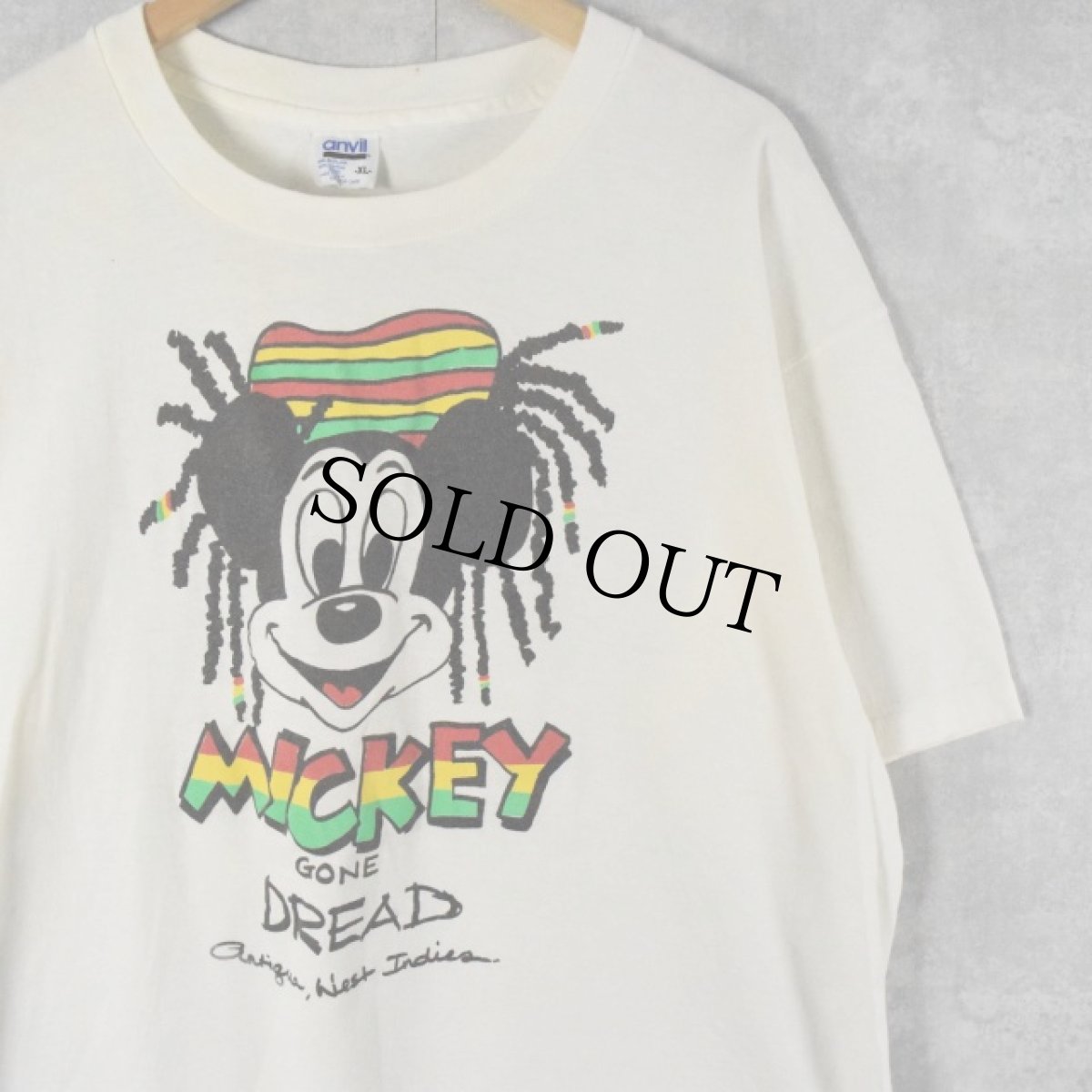 画像1: 90's USA製 MICKEY GONE DREAD キャラクターパロディTシャツ XL (1)