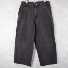 画像1: POLO JEANS CO. RALPH LAUREN ブラックデニムバギーパンツ W35 (1)