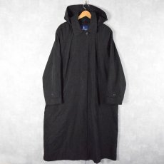 画像1: LONDON FOG フード付き ステンカラーコート BLACK 2XL (1)