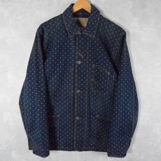 画像1: Double RL Supply Co. Indigo cloth USA製 チェンジボタン×変形ポケ カバーオール L (1)