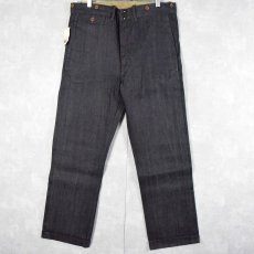 画像2: Ralph Lauren RRL シンチバック デニムワークパンツ フラッシャー付きDEADSTOCK W36 (2)