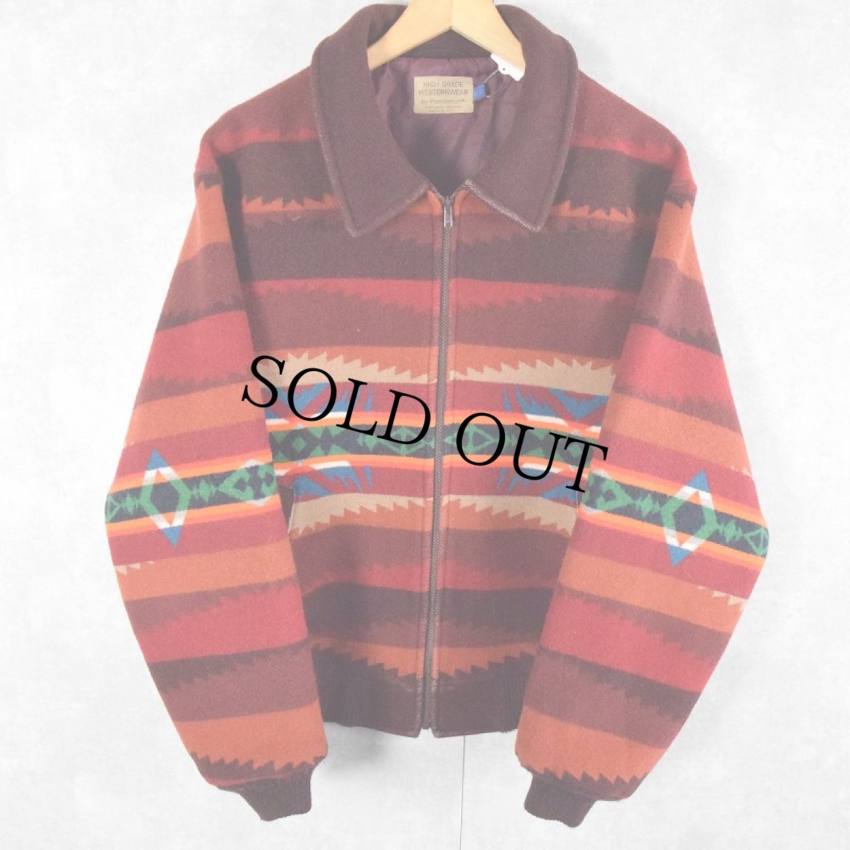 画像1: 80〜90's PENDLETON USA製 "High Grade Western Wear" ネイティブ柄 ウールジャケット XL (1)