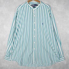 画像1: 90's〜 POLO Ralph Lauren "POST BOY" ストライプ柄 バンドカラーシャツ XXL (1)