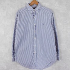 画像1: Ralph Lauren "CLASSIC FIT" ストライプ柄 コットンボタンダウンシャツ 15 1/2 (1)