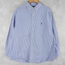 画像1: Ralph Lauren "CLASSIC FIT" ストライプ柄 コットンボタンダウンシャツ 17 1/2 (1)