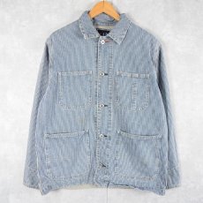 画像1: GAP ヒッコリーストライプ柄 デニムカバーオール S (1)