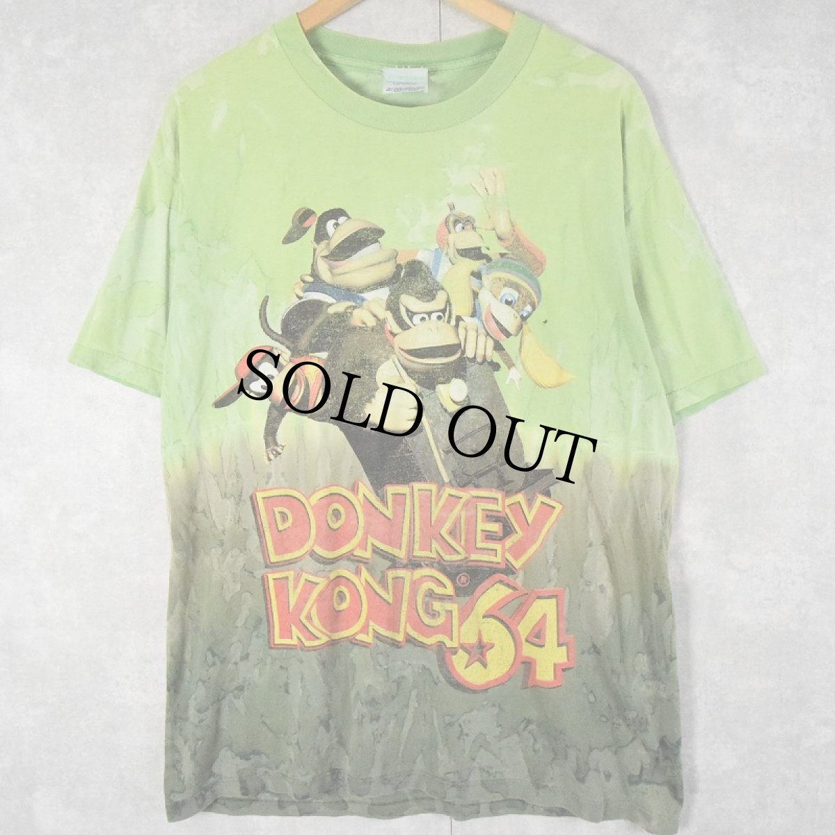 画像1: 90's DONKEY KONG 64 ビデオゲームプリントTシャツ L (1)