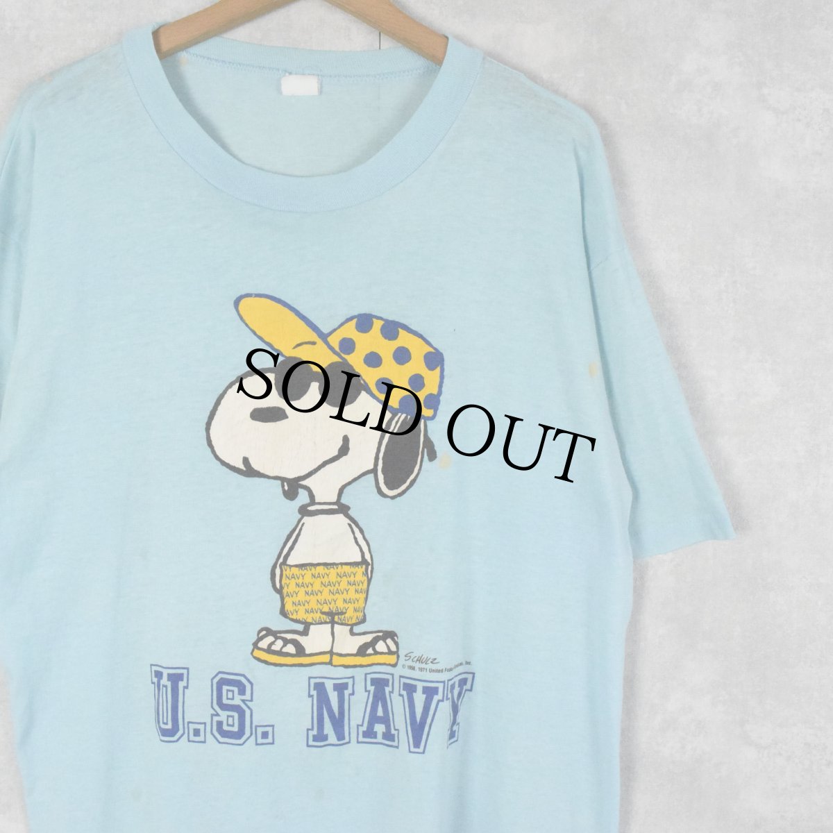 画像1: 80's SNOOPY "U.S. NAVY" キャラクタープリントTシャツ (1)