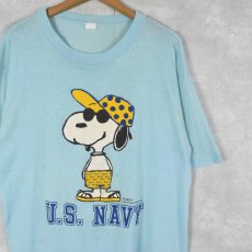 画像1: 80's SNOOPY "U.S. NAVY" キャラクタープリントTシャツ (1)