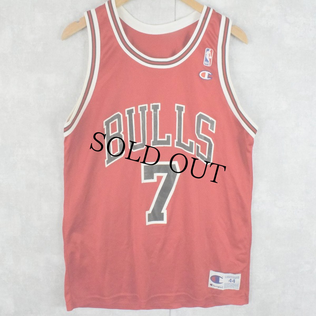 画像1: 90's Champion CHCAGO BULLS USA製 "KUKOC" メッシュゲームタンクトップ SIZE44 (1)