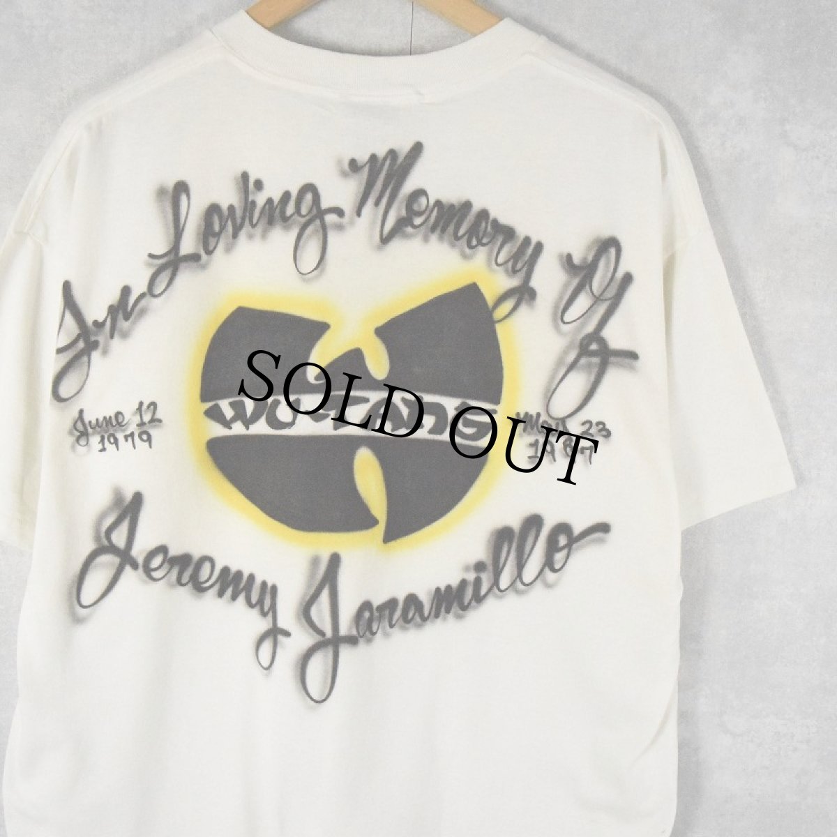 画像1: 90's WU-TANG CLAN ハンドペイントTシャツ XL (1)