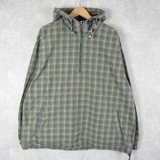 画像1: Eddie Bauer チェック柄 コットンアノラックパーカー M (1)