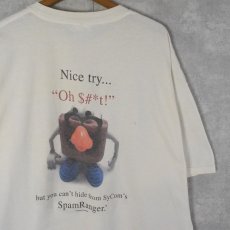 画像1: 2000's SYCOM キャラクタープリント コンピューター企業Tシャツ 2XL (1)