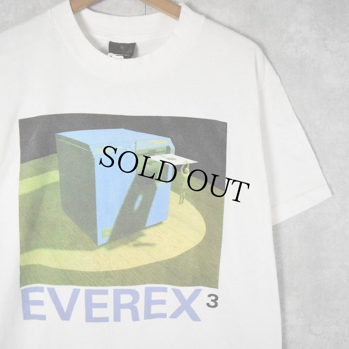 画像1: 90's EVEREX3 USA製 企業プリントTシャツ L (1)