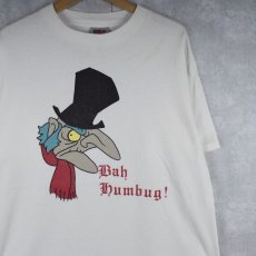 画像1: 90's A Christmas Carol USA製 "Bah Humbug!" 中編小説プリントTシャツ XL (1)