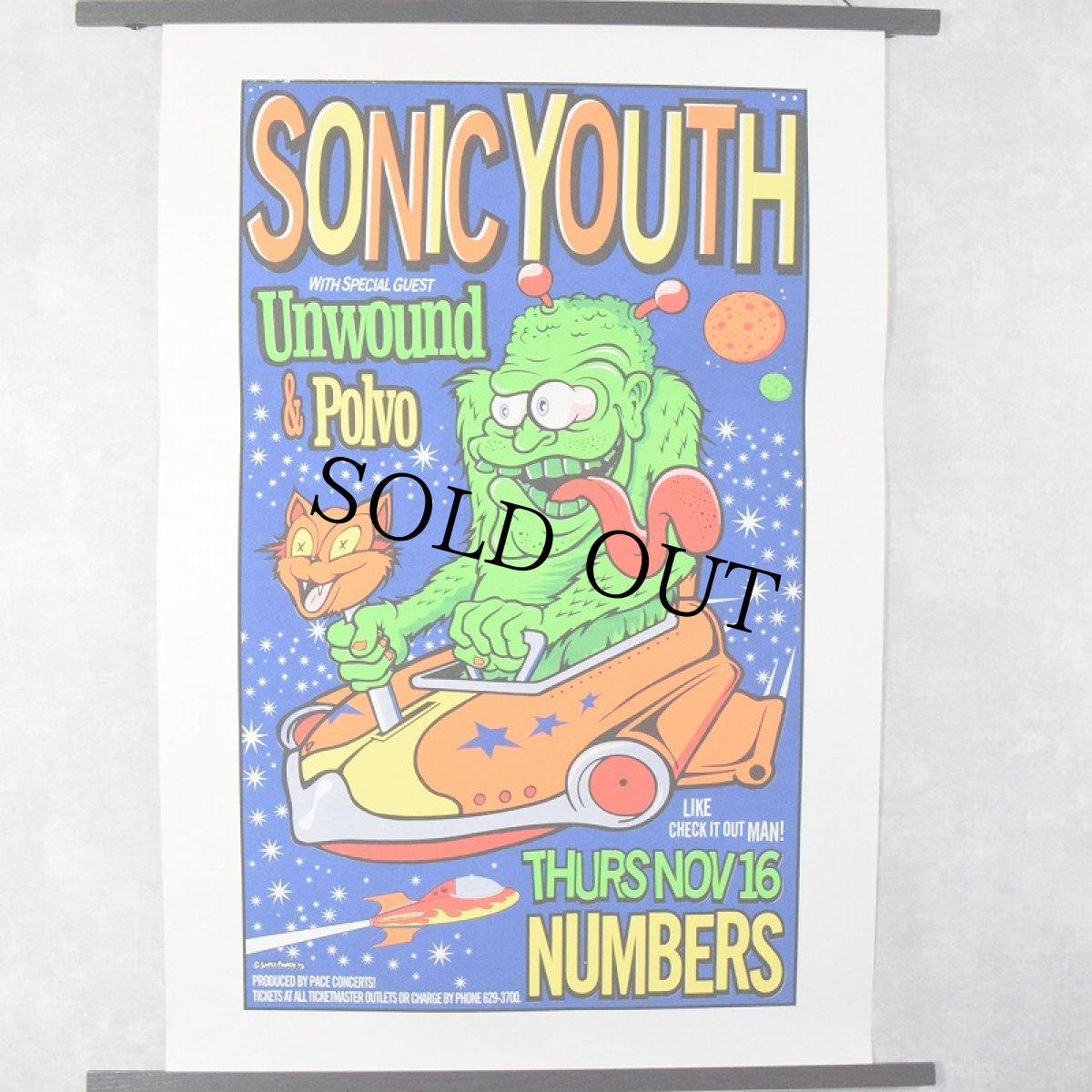 画像1: 1995 SONIC YOUTH "Unwound & Polvo" Poster (1)