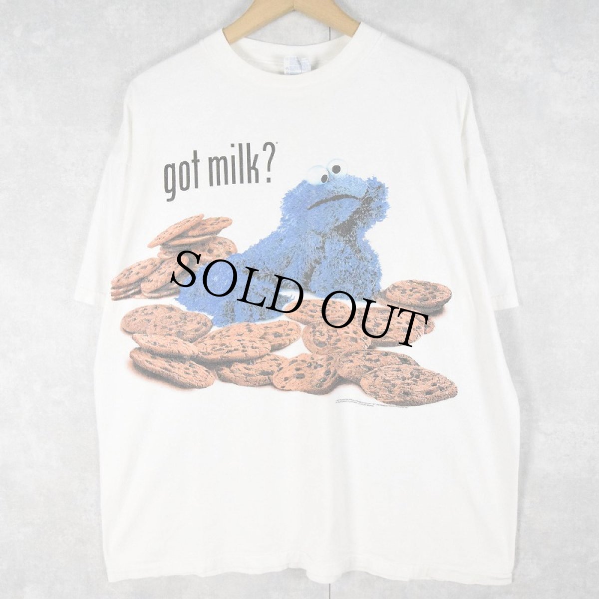 画像1: 90's COOKIE MONSTER "got milk?" 広告プリントTシャツ XL (1)