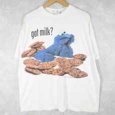 画像1: 90's COOKIE MONSTER "got milk?" 広告プリントTシャツ XL (1)