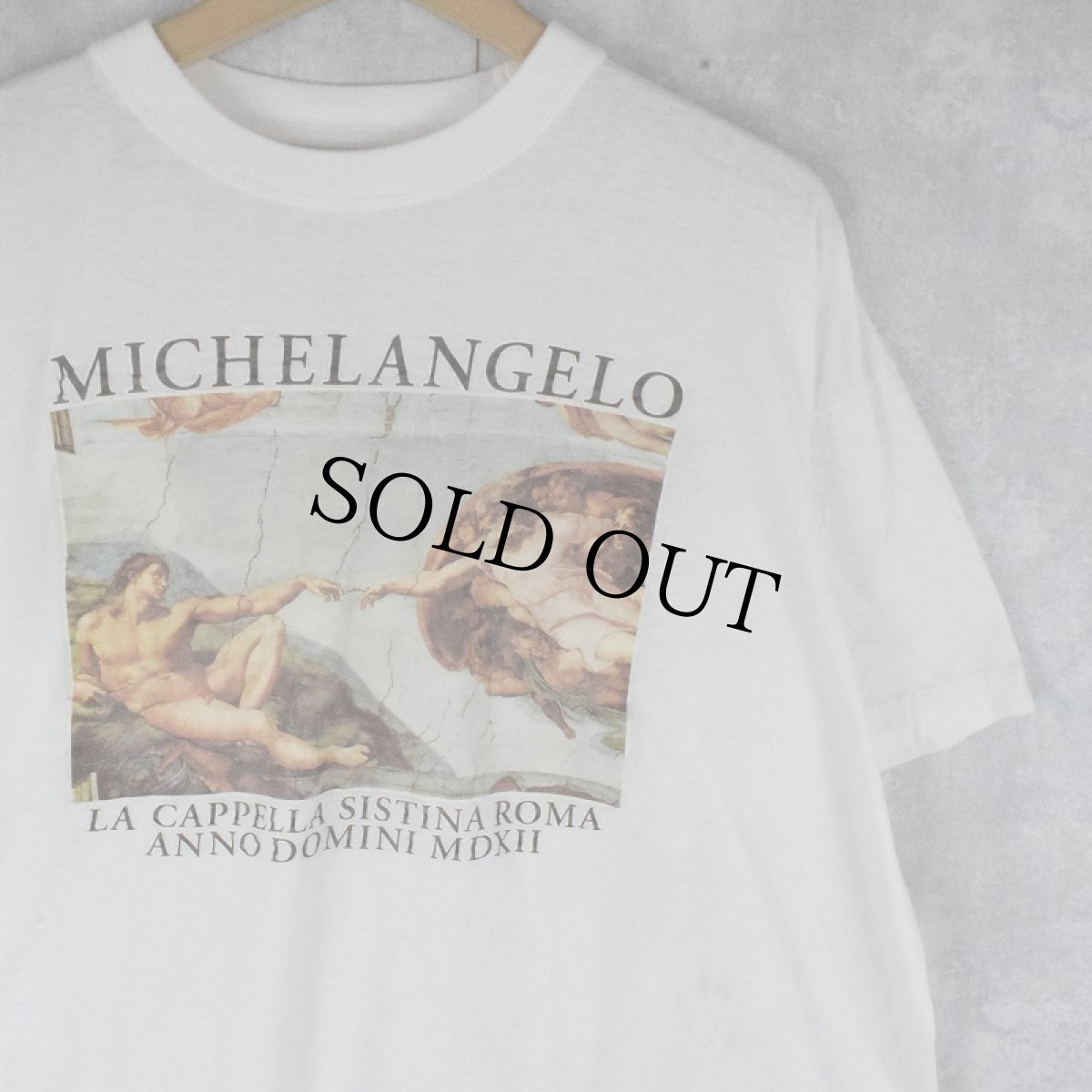 画像1: 90's〜 Michelangelo アダムの創造 アートプリントTシャツ (1)