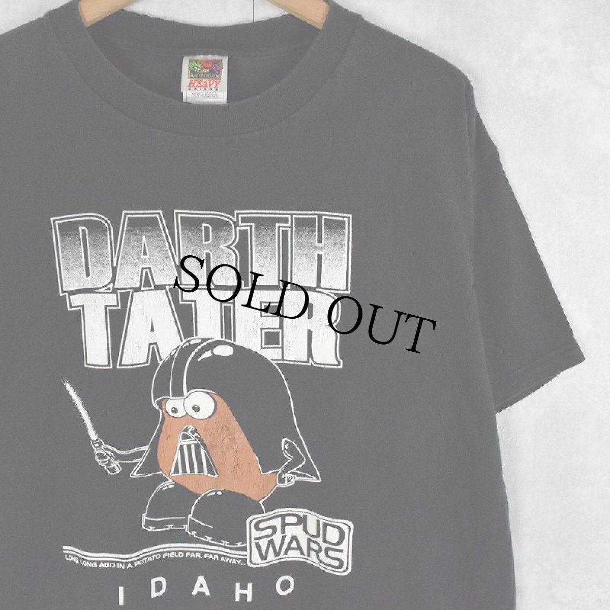 画像1: 2000's Mr. Potato Head "DARTH TATER" キャラクターパロディプリントTシャツ XL (1)