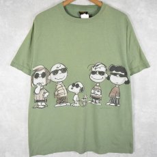 画像1: 90's PEANUTS USA製 キャラクターパロディプリントTシャツ L (1)