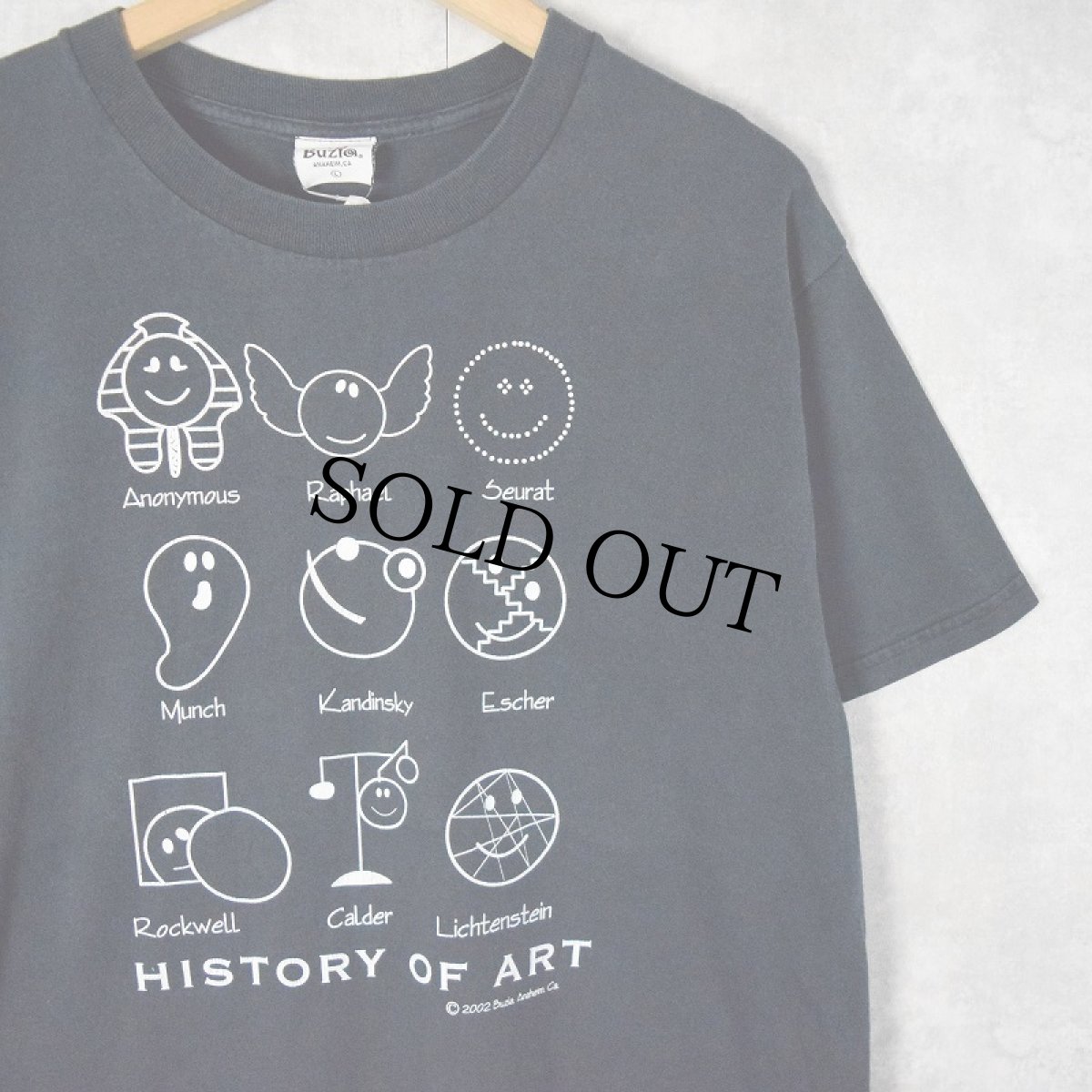 画像1: 2000's HISTORY OF ART USA製 アートプリントTシャツ L (1)