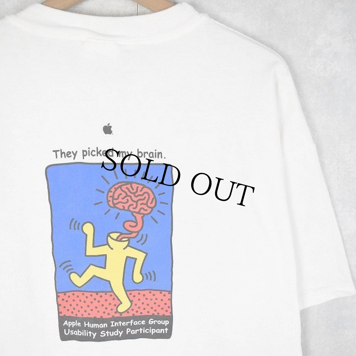 画像1: 90's Apple × Keith Haring "Think Usability" アートプリントTシャツ XL (1)