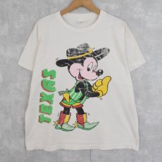 画像1: 90's ブート MICKEY MOUSE "TEXAS" キャラクタープリントTシャツ (1)