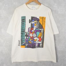 画像1: 80's Pablo Picasso "窓辺に座る女" アートプリントTシャツ XL (1)