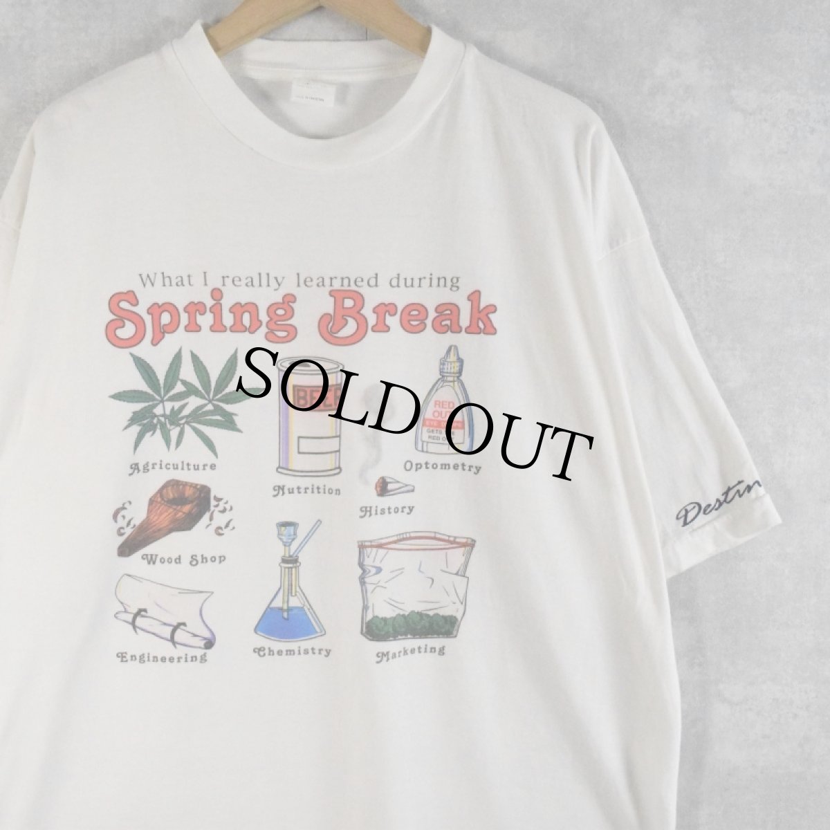 画像1: 90's "Spring Break" ガンジャプリントTシャツ XL (1)