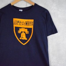 画像1: 70〜80's Champion バータグ USA製 "AFT☆COPE" フロッキープリントTシャツ M (1)