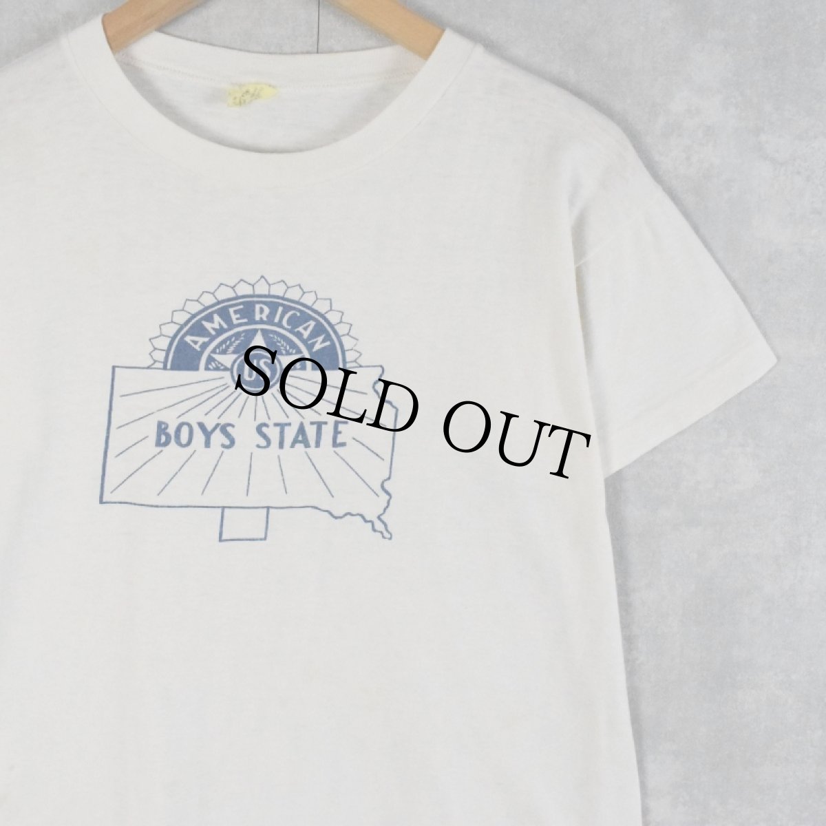 画像1: 50〜60's AMERICAN BOYS STATE プリントTシャツ L (1)